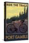 Port Gamble, Washington - Mountain Bike-Lantern Press-Stretched Canvas