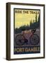 Port Gamble, Washington - Mountain Bike-Lantern Press-Framed Art Print