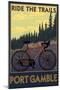 Port Gamble, Washington - Mountain Bike-Lantern Press-Mounted Art Print