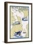 Port Gamble, Washington - Nautical Chart-Lantern Press-Framed Art Print