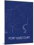 Port Harcourt, Nigeria Blue Map-null-Mounted Poster