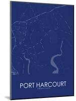 Port Harcourt, Nigeria Blue Map-null-Mounted Poster