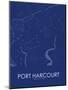 Port Harcourt, Nigeria Blue Map-null-Mounted Poster