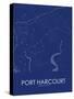 Port Harcourt, Nigeria Blue Map-null-Stretched Canvas