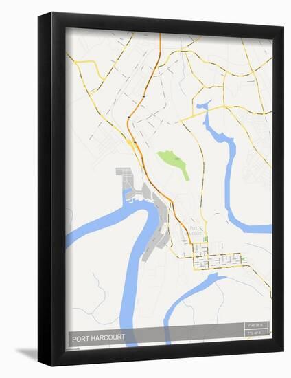 Port Harcourt, Nigeria Map-null-Framed Poster