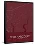 Port Harcourt, Nigeria Red Map-null-Framed Poster