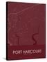 Port Harcourt, Nigeria Red Map-null-Stretched Canvas