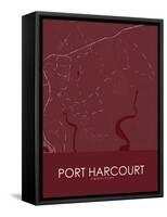 Port Harcourt, Nigeria Red Map-null-Framed Stretched Canvas