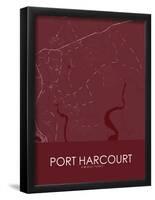 Port Harcourt, Nigeria Red Map-null-Framed Poster