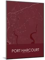 Port Harcourt, Nigeria Red Map-null-Mounted Poster