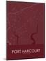 Port Harcourt, Nigeria Red Map-null-Mounted Poster