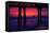 Port Hueneme, California - Purple Sunset and Pier-Lantern Press-Framed Stretched Canvas