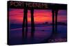 Port Hueneme, California - Purple Sunset and Pier-Lantern Press-Stretched Canvas