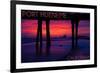 Port Hueneme, California - Purple Sunset and Pier-Lantern Press-Framed Art Print