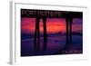 Port Hueneme, California - Purple Sunset and Pier-Lantern Press-Framed Art Print