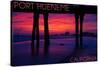 Port Hueneme, California - Purple Sunset and Pier-Lantern Press-Stretched Canvas