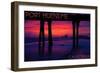 Port Hueneme, California - Purple Sunset and Pier-Lantern Press-Framed Art Print