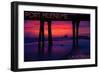 Port Hueneme, California - Purple Sunset and Pier-Lantern Press-Framed Art Print
