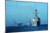 Port Hueneme, California - USS Stockdale and USS Gary-Lantern Press-Mounted Art Print