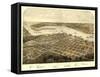 Port Huron, Michigan - Panoramic Map-Lantern Press-Framed Stretched Canvas