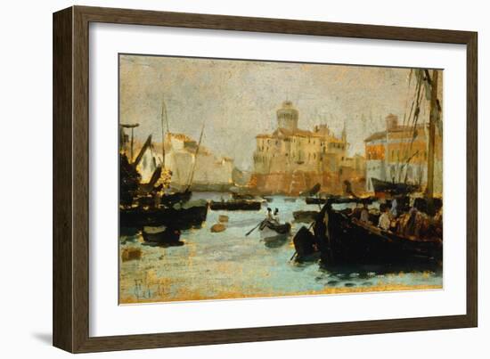 Port in Livorno-Francesco Gioli-Framed Giclee Print