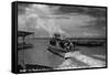 Port Isabel, Texas - Leaving Colley Boat Dock to Padre Island-Lantern Press-Framed Stretched Canvas