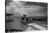 Port Isabel, Texas - Leaving Colley Boat Dock to Padre Island-Lantern Press-Stretched Canvas