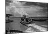 Port Isabel, Texas - Leaving Colley Boat Dock to Padre Island-Lantern Press-Mounted Art Print