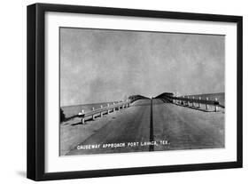 Port Lavaca, Texas - View of the Approaching Causeway-Lantern Press-Framed Art Print