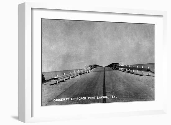 Port Lavaca, Texas - View of the Approaching Causeway-Lantern Press-Framed Art Print