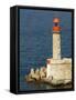 Port Lighthouse Guards Entrance to Harbor, Bastia, Corsica, France-Trish Drury-Framed Stretched Canvas
