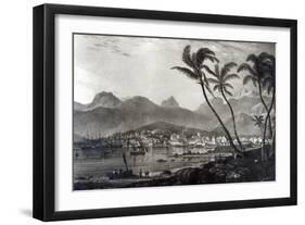 Port Louis from Views in the Mauritius by T.Bradshaw, Engraved by William Rider, 1831-T. Bradshaw-Framed Giclee Print