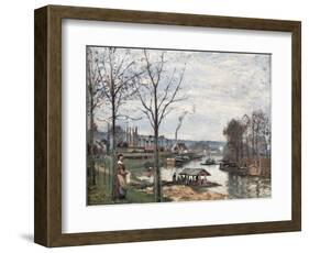 Port-Marly Near Pontoise, the Washing House-Camille Pissarro-Framed Art Print