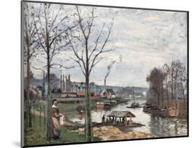 Port-Marly Near Pontoise, the Washing House-Camille Pissarro-Mounted Art Print