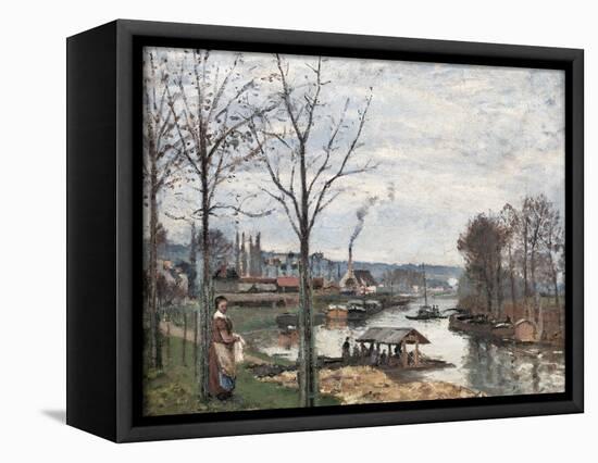 Port-Marly Near Pontoise, the Washing House-Camille Pissarro-Framed Stretched Canvas