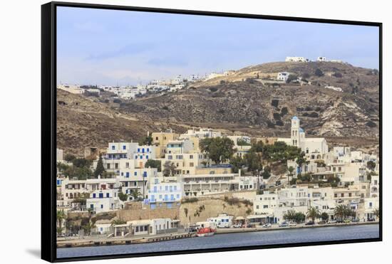 Port of Adamas (Adamantas) from the sea, Milos, Cyclades, Aegean Sea, Greek Islands, Greece, Europe-Eleanor Scriven-Framed Stretched Canvas