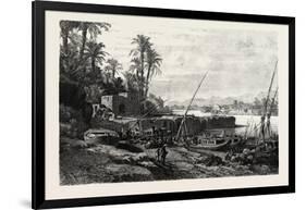 Port of Assouan, Egypt, 1879-null-Framed Giclee Print