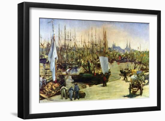 Port of Bordeaux-Edouard Manet-Framed Art Print