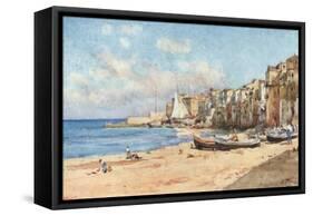 Port of Cefalu-Alberto Pisa-Framed Stretched Canvas