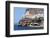 Port of Fira City at Santorini Island-karapas-Framed Photographic Print