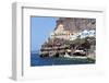 Port of Fira City at Santorini Island-karapas-Framed Photographic Print