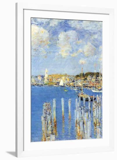 Port of Gloucester Island-Childe Hassam-Framed Art Print