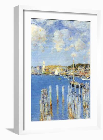 Port of Gloucester Island-Childe Hassam-Framed Art Print