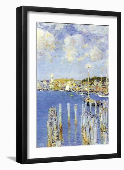 Port of Gloucester Island-Childe Hassam-Framed Art Print