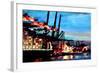 Port of Hamburg with Container Ship-Markus Bleichner-Framed Art Print