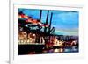 Port of Hamburg with Container Ship-Markus Bleichner-Framed Art Print