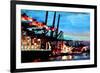 Port of Hamburg with Container Ship-Markus Bleichner-Framed Art Print