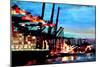 Port of Hamburg with Container Ship-Markus Bleichner-Mounted Art Print