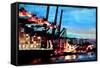 Port of Hamburg with Container Ship-Markus Bleichner-Framed Stretched Canvas