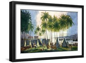 Port of Hanarourou in the Sandwich Islands, from "Voyage Pittoresque Autour Du Monde"-Ludwig Choris-Framed Giclee Print